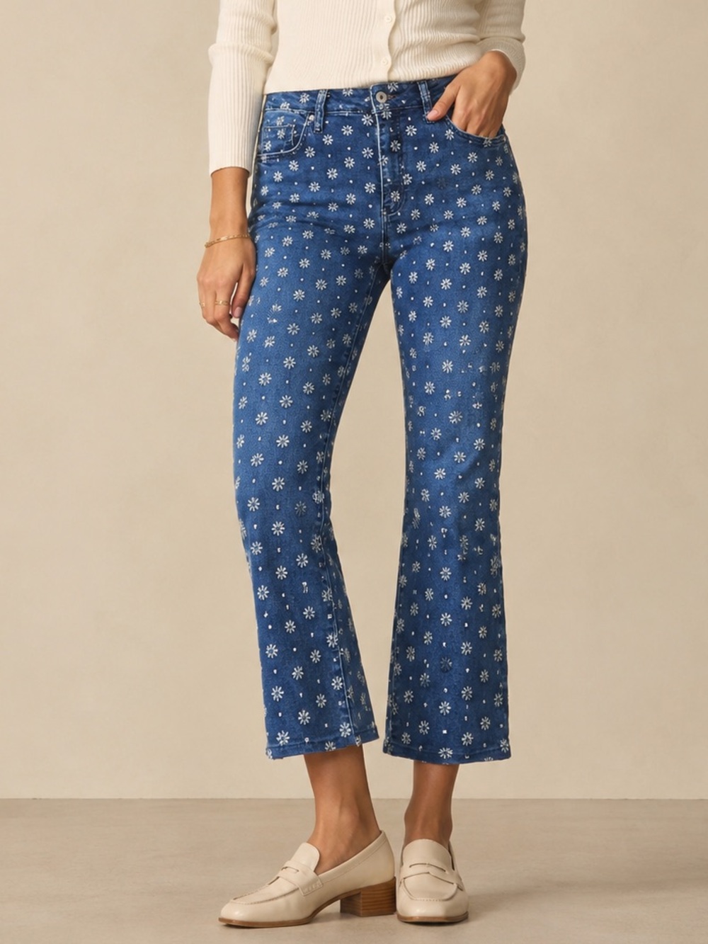 Pilcro Anthropologie High Rise Bootcut Jeans 32 Petite Embroidered Floral